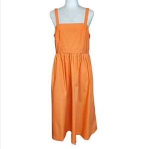 A New Day Sundress Womens Size Large Orange Sleeveless Cotton Dress with Pockets